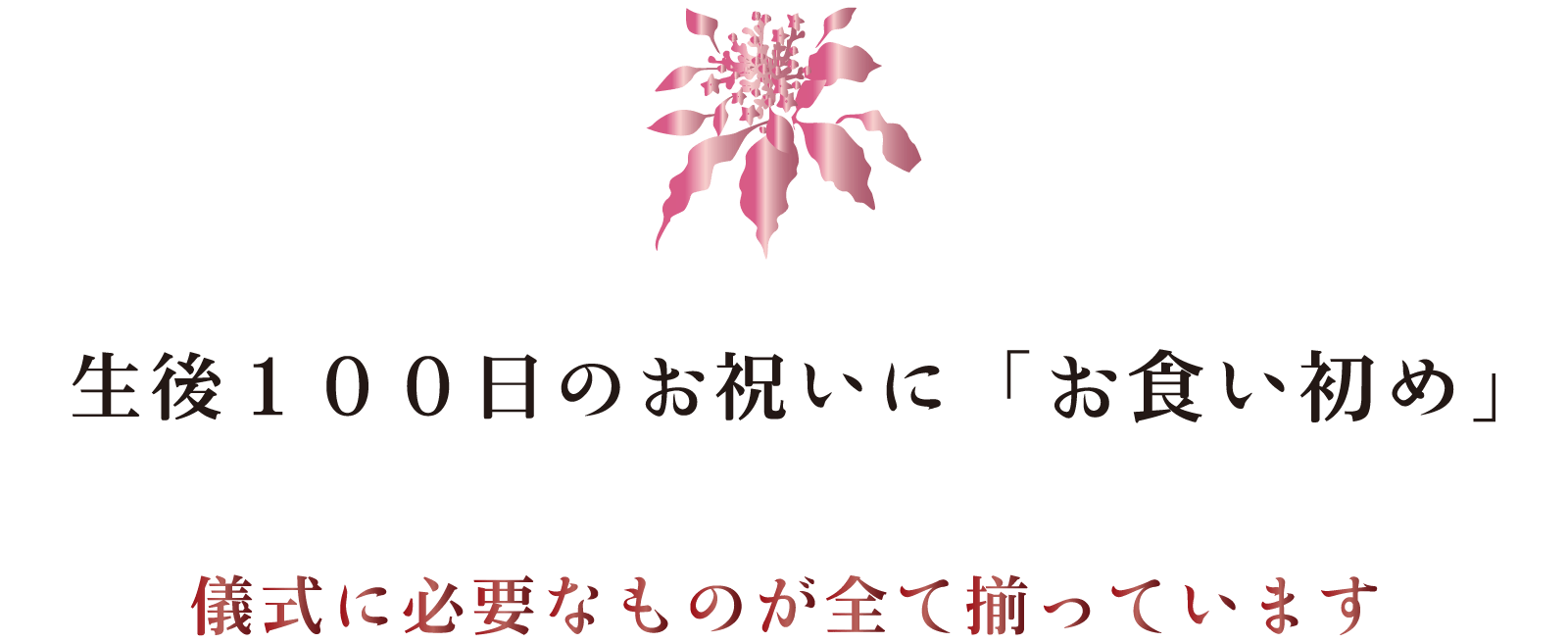 生後100日のお祝いに「お食い初め」